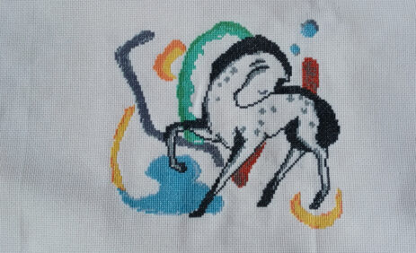 cross stitch pattern of Franz Marc and the simple horse