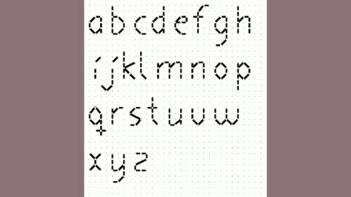 Alphabet small letters 5 stitches tall