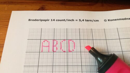 Broderipapir med tegning