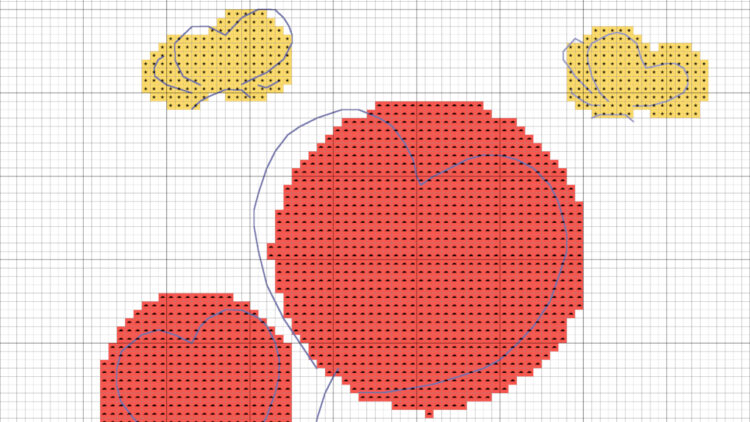 Pattern of flowering heart