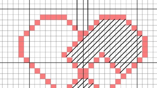 Julehjerte med streger