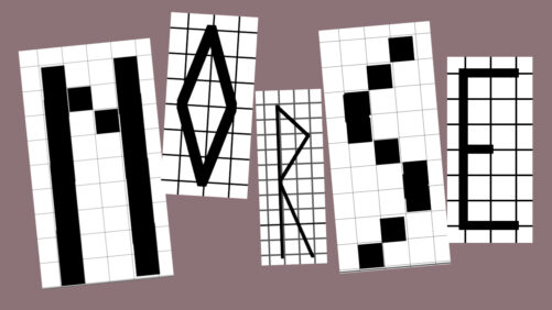 Eksempel på norse alfabet til korssting