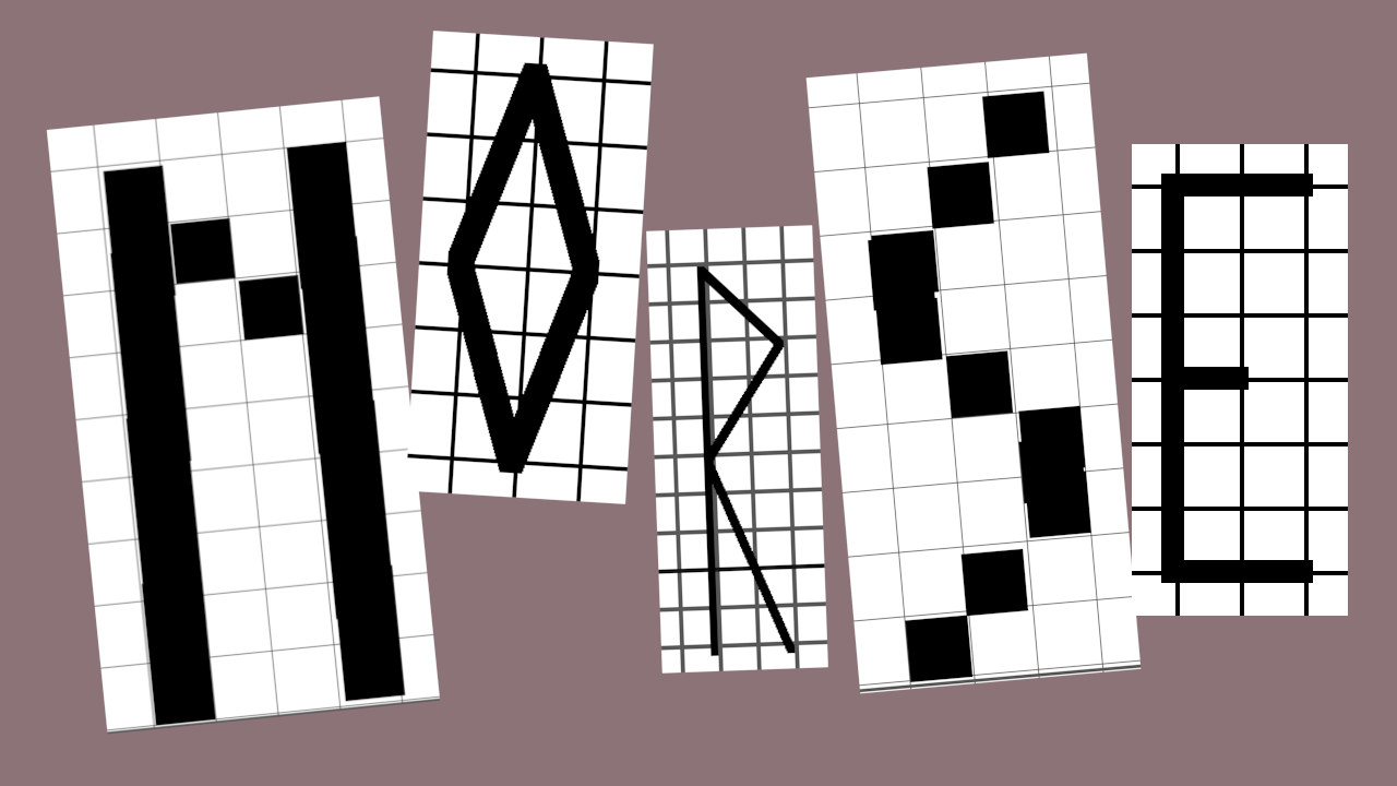 Eksempel på norse alfabet til korssting