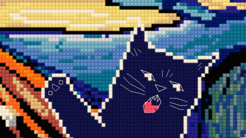 cross stitch pattern for the scream of a cat
