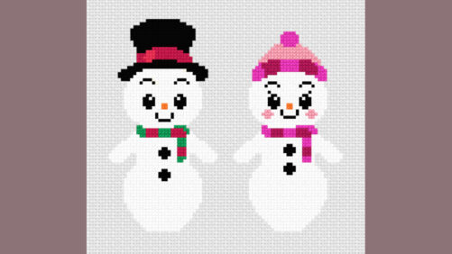 broderet snemand og snekone